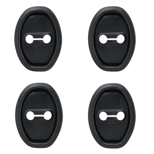 lasuroa Lot de 4 Protections de Loquet Porte Voiture en Silicone, Protection Universelle pour Réduction Bruit et L'absorption des Chocs Compatible avec la Plupart des Voitures SUV et Camions (Noir)