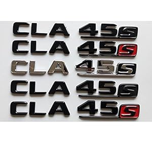 YINYAN Chrome zwarte rode letters CLA 45S Trunk Badges Lange S Emblem Stikcer Fit voor Mercedes Benz W117 X117 C117…