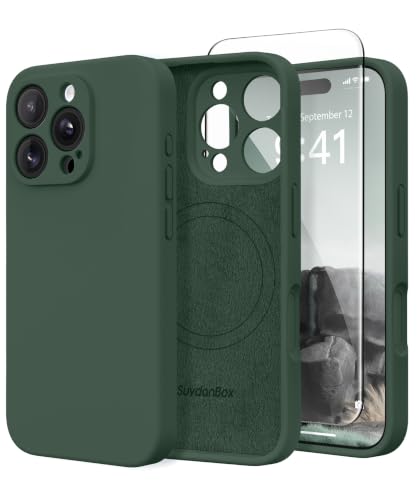 Image of Magnetic for iPhone 16 Pro Max Case Silicone Alpine Green