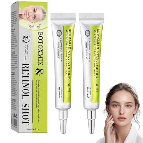Botoxmix & Vita-A Retinol Shot Wrinkle-Lift Tightening Cream, Rolimey Wrinkle-Lift Tightening Cream, effectively lifts and firms the skin, and reduces wrinkles and fine lines. (2PCS)