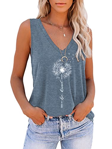 ETCYY Women's Sleeveless V Neck Tank Tops Summer Trendy 2025 Causal Cute Printed Loose Fit Workout Athletic Yoga Shirts