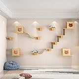 muebles para gatos de diseño FÁCIL DE MONTAR: Todos los accesorios están incluidos en el estante de pared para gatos, con instrucciones incluidas. Encuentre la ubicación antes de la instalación.