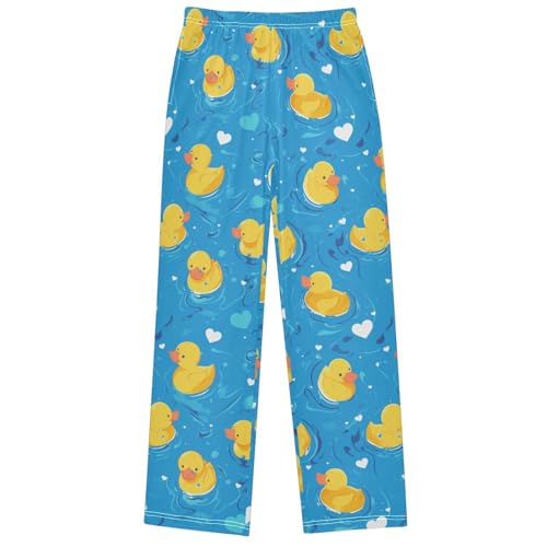 Boy's Pants Yellow Duck Poor Jogger Pants Elastic Waist Long Bottoms Trousers with Pockets 6-14 Years
