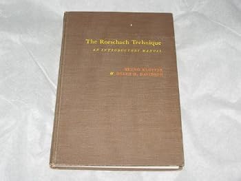 Hardcover Rorschach Technique: An Introductory Manual by Bruno Klopfer (1962-06-01) Book