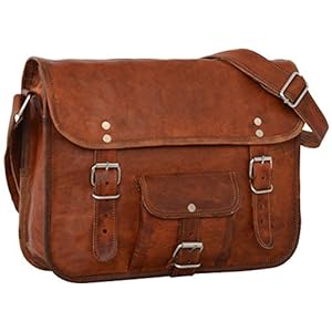 Schoudertas van leer Gusti leer natuur ‘Alex’ laptoptas aktetas U23-1-7