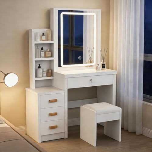 BPMIO Tocador de Maquillaje con Espejo LED