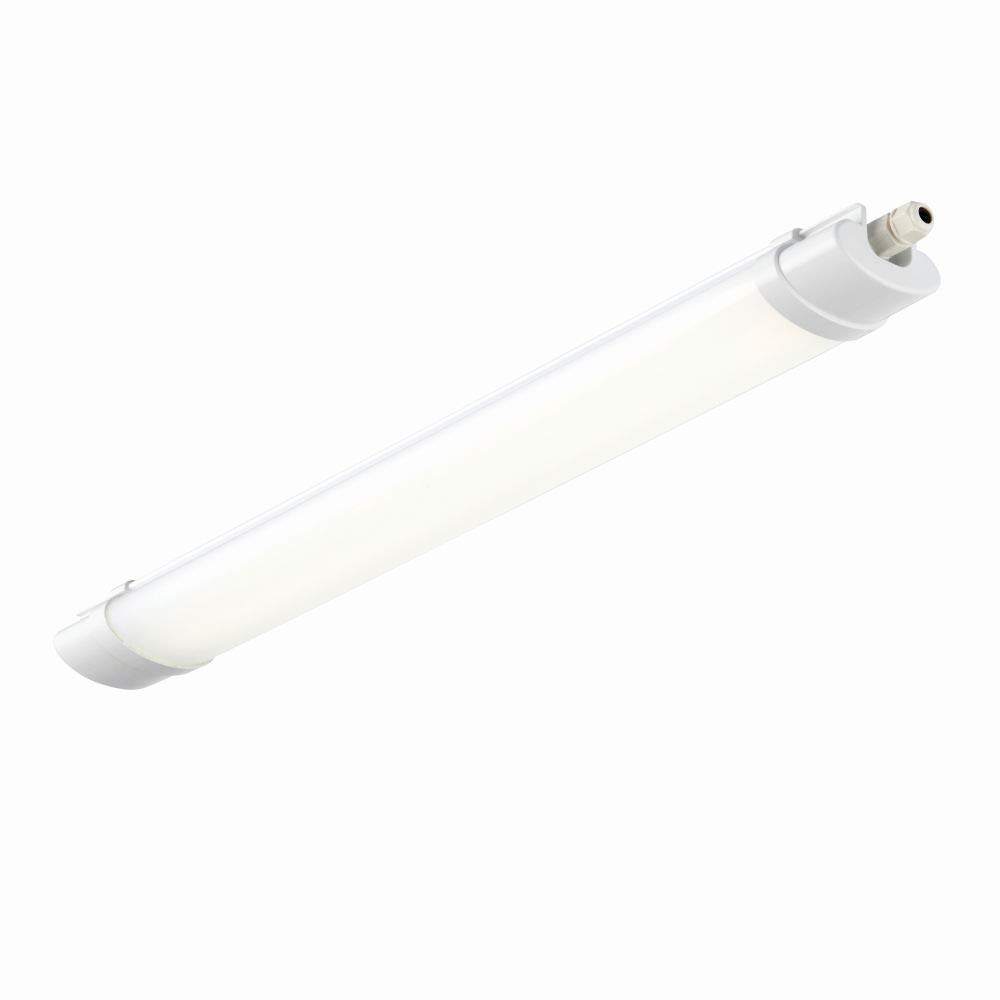 National Lighting Reeve Connect Anti Corrosive 2FT 18W Outdoor Weatherproof Polycarbonate Daylight White SMD LED Linkable Batten Ceiling Light IP65 Rated