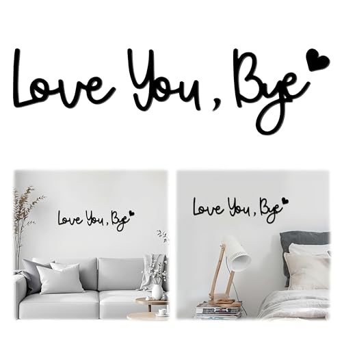 Love You Bye Wood Sign Home Decor Above Door Topper Decoration Boho Decor for Window Wall Express Love and Warm for Your Family Lovers Wall Art Gift Hallway Entryway Door Decorations for House Office