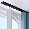 Ultra-Thin Ceiling Curtain Track Ceiling Curtain Track Set Black Room Divider Curtain Rod with Mute Rollers Ceiling Mount with Track,Roller for Privacy in Open Rooms(Black,4.8m(15.7ft))