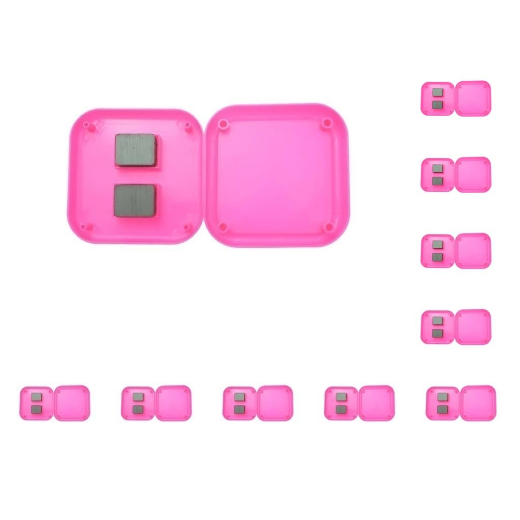 10 Set quadratische magnetische Nadelkissen Nadelkissen Nähnadeln Organizer Rose Rot, 8,5 x 8,5 cm