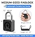 eLinkSmart Fingerprint Gym Locker Lock, Keyless Biometric Padlock, Weatherproof Electronic Digital Smart Combo Pad Lock for Outdoor Fence Gate Storage Fridge Helmet Ski Pool Shed (Black, with Cable)