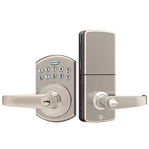 Signstek Keypad Entry Lever Door Lock With Led Backlit Keypad Password/Key Accessibles, Satin Nickel #TOP20
