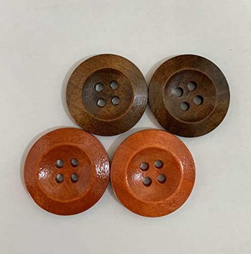 15pcs Classic Chestnut Wooden Button 25mmm Dark Brown Sewing Knitting Crochet