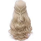 Probeauty Long Braid Curly Women Halloween Cosplay Wigs +Wig Cap (Blonde Curly Braid B)