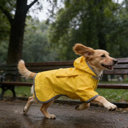 Poncho imperméable pour chien S avec capuche réfléchissante - 8