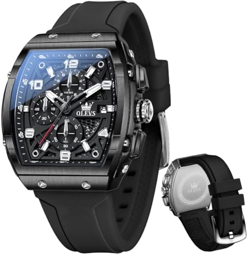 OLEVS Mens Watches Stylish Chronograph Waterproof Luminous Silico...