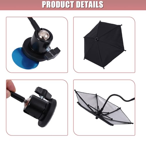 GAOLAOSY Magnetic Phone Umbrella for Sun, Outdoor Phone Sun Shade Shield with 360° Flexible Suction Cup Stand, Mini Shade Cover for Protect Cellphone Screen from Sun Rain (C)