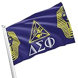 Delta Sigma Phi Fraternity Greek Life Licensed Flag 3x5 Feet Flag Banner Wall Decor Outdoor Indoor Decoration Brass Grommets Double Stitch (Delta Sigma Phi # 2)