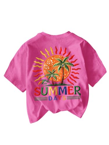 Image of RoseSeek Women's Graphic Letter Tee Crew Neck Trendy Summer Vintage T Shirt