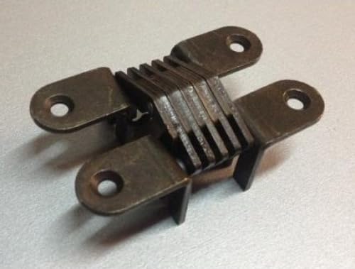 Generico Cerniera a Scomparsa Invisibile Incassata per Mobili Legno con Apertura 180° - Dimensione Disponibile: Cerniera 501 Bronzata 79,8 x 18 mm