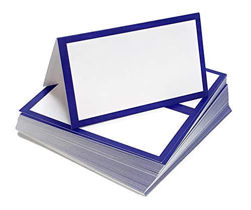 Tented Place Cards - 50 pack - Folded Place Cards are ideal for Wedding Place Cards, Buffet food label, Banquet tables, Cocktail Parties, and Name Cards. Made of 14 pt. Matte Card Stock.