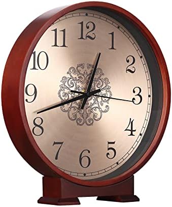 FGDFGDG Mantel Clock, 10 Inch Silent Mantle Clock Battery Operated Vintage Solid Wood Mantel Clocks for Living Room Decor Relojes de chimenea,C