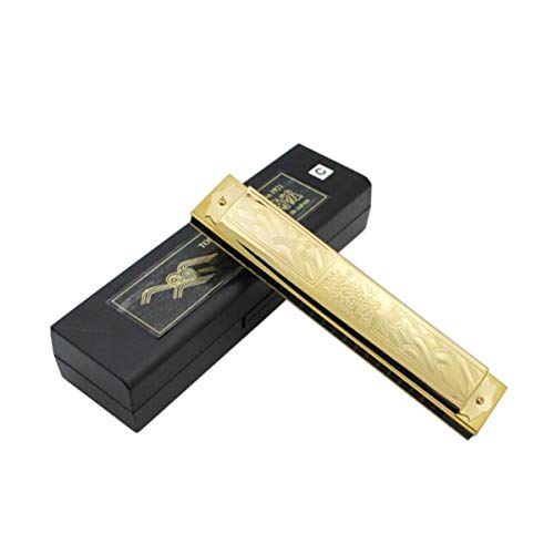 KMDSM Harmonica, Collection originale Niveau, 21 trous Harmonica d’or Polyphony, Major, C Tune (Color : Gold) - Les Beatles, Paul McCartney, John Lennon, RIngo Starr, George Harrison KMDSM Harmonica, Collection originale Niveau, 21 trous Harmonica d'or Polyphony, Major, C Tune (Color : Gold)