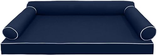 Miniatura 2 de *Solo funda*-Estilo 6 fundas de almohada para colchón de sofá cama para exteriores, ribete de tubo de contraste, tamaño individual XL, AD101