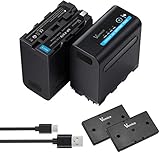 【Was Sie erhalten】2 x NP-F970 Batterien, 1 x USB-Ladekabel.