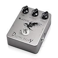 JOYO Digital Delay guitar effect pedal, features a special filter circuit to closely reproduce the sounds of analog delay. Delay time range: 25ms-600ms. Combining this digitally emulated analogue delay with any overdrive or distortion puts you in sol...