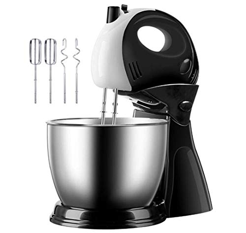 Küchenmaschine und Küchenmaschine Professioneller 5-Fach Verstellbarer Teighaken mit Fass 3L Geräuscharmes Kochen Backmischer Perfektes Backen