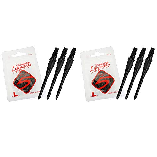 LSTYLE No.5 Premium Lippoint - 2-Pack No.5 Thread Dart Tips - Extra Strong and Durable Points - Black
