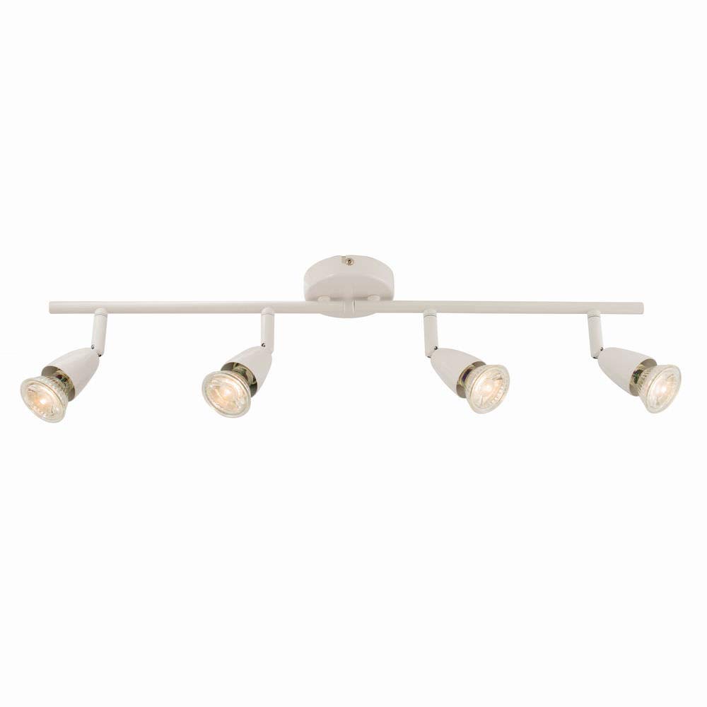 Betta Lighting Gloss White Ceiling 4 Light Spotbar Fitting - 2 Individualy Adjustable Bars With 2 Fully Adjustable Spotlights Each Led Compatible Dimmable
