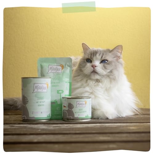 MjAMjAM - Premium Nassfutter für Katzen - Quetschie - Insekt mit saftigem Hühnchen, 6er Pack (6 x 200 g), getreidefrei mit Insektenprotein
