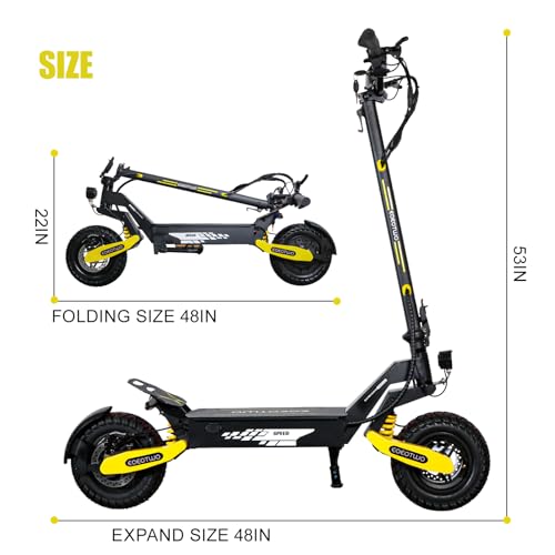 Image of Electric Scooter for Adults, 1200W Peak Motor Fast E Scooter | Up to 38 MPH Top Speed 27 Miles Long Range, 11 inch Off-Road Tires, 330lbs MAX Load, Foldable