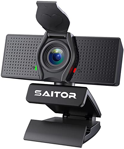 New Arrivals SAITOR 1080P Webcam with Microphone & Privacy Cover, Full HD Web Camera for Computers PC Laptop Desktop, USB Plug and Play, Conference Study Video Calling, Skype New Arrivals SAITOR 1080P Webcam with Microphone & Privacy Cover, Full HD Web Camera for Computers PC Laptop Desktop, USB Plug and Play, Conference Study Video Calling, Skype