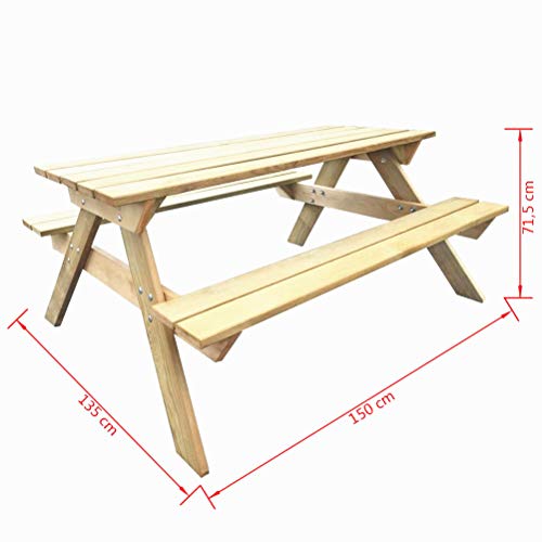 BIGTO Picknicktisch FSC Holz Outdoor Gartentisch – Bild 5