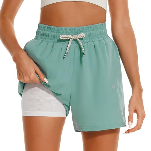 HODOSPORTS Women's 4'' Swim Shorts Quick Dry Board Shorts with Boxer Liner Pockets Swimsuit Bottoms...