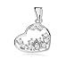 Produktbild ORDO Diamonds® Herzumriss, Herz, Silber 925, Damenanhänger, Silber 925 Anhänger, Zirkon-Set, Bänderanhänger, gepunzt, 1g