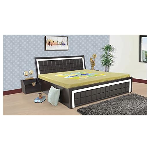 ELTOP - Engineered Wood King Size Hydraulic Bed with Box Storage for Living Room (Finish Type - Polish Brown)