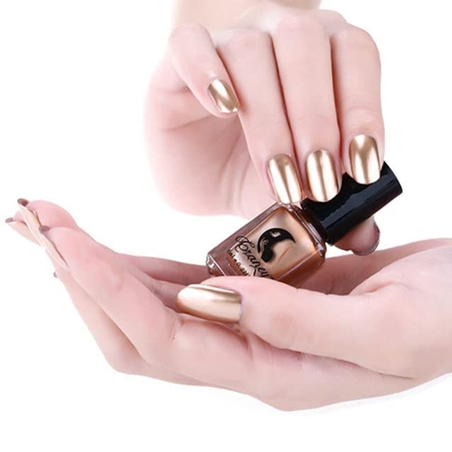 Craney Peeling Nail Polish 17 Colors 6 ML Lasting Metal Mirror Colors Nail Art Polish Gel Polish silver - (Color: 17)