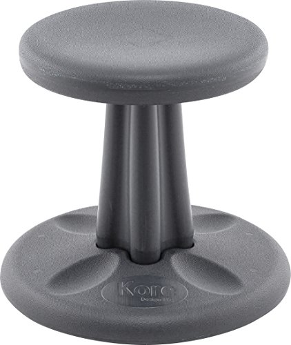 Image of Kore Preschool Wobble Stool, Flexible Seating, Ages 4-5, 12in, Grey | Wiggle chair for classroom and home boosts focus, improves posture, and provides an energy outlet; anti-tip base; Made in USA