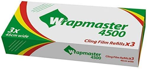We Can Source It Ltd - Wrapmaster 4500 - Cling Film - Kitchen Wrap Film - Multipurpose Plastic Wrap for Professional Catering - 45cm x 300m - 3 Rolls