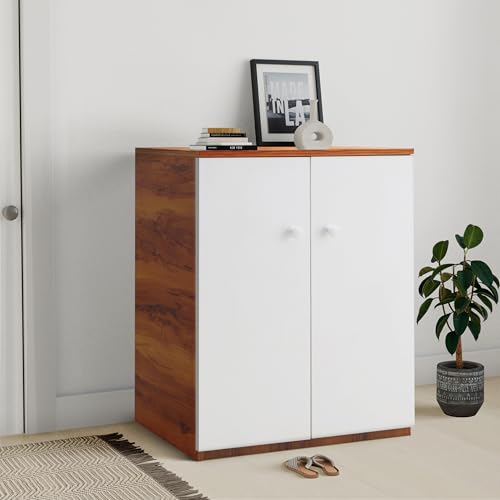 Image of Amazon Brand - Solimo Engineered Wood 2 Door Shoe Rack | Walnut | 43D x 60W x 81H cms