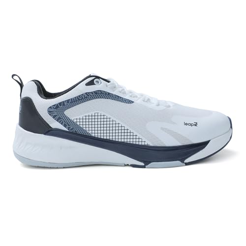 Image of Liberty Leap7x EVELSTER-E Men Sports Running Shoes - Black & White | Comfortable and Durable Lace-Up Closure - Suitable for Lacing Walking, Gym, Jogging and Outdoor Shoes for Man - Cushioned Footbed