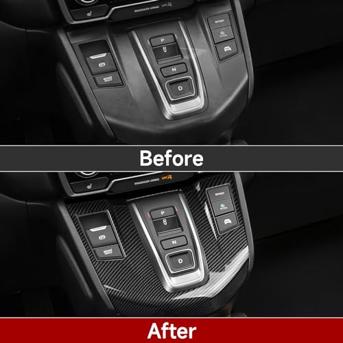 Image of Hybrid Gear Shift Panel Decals for Honda CRV 2017 2018 2019 2020 2021 2022 Accessories CR-V ABS Carbon Fiber Interior Stickers