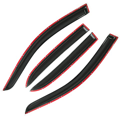 D&O Motor 4Pcs Front+Rear Jdm Smoke Sun/Rain Guard Outside Mount Tape-On Window Visors For 03-07 Honda Accord 4-Door Sedan #TOP2