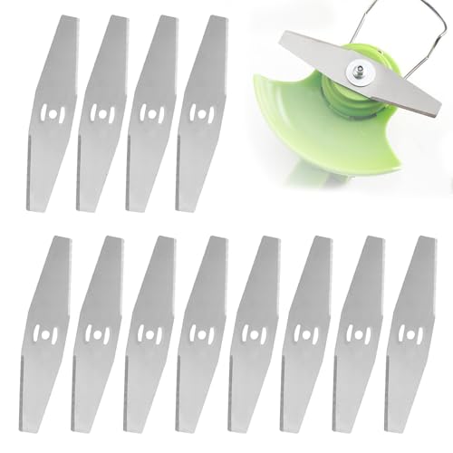 ASOFTY 12 Stück Metall Rasentrimmer Klingen, Rasenmäher Ersatzmesser, Metall Freischneider Messer, Rasenmäher Ersatzklinge für Garten Rasenmähen