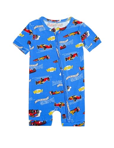 Image of EASWEET Baby Boys Bamboo Viscose Short Sleeve Romper Soft Comfy Infant Summer Jumpsuit