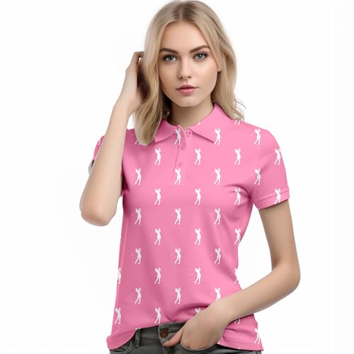 Womens Golf Shirt Short Sleeve Tennis Shirts Funny Quick Dry